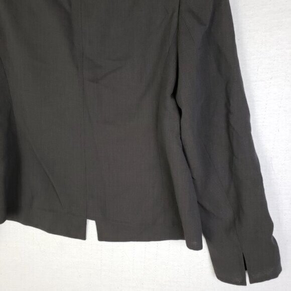 AKRIS 100% Wool Blazer Dark Gray Snap Button Jacket size 10 Career Minimalist - Picture 10 of 16